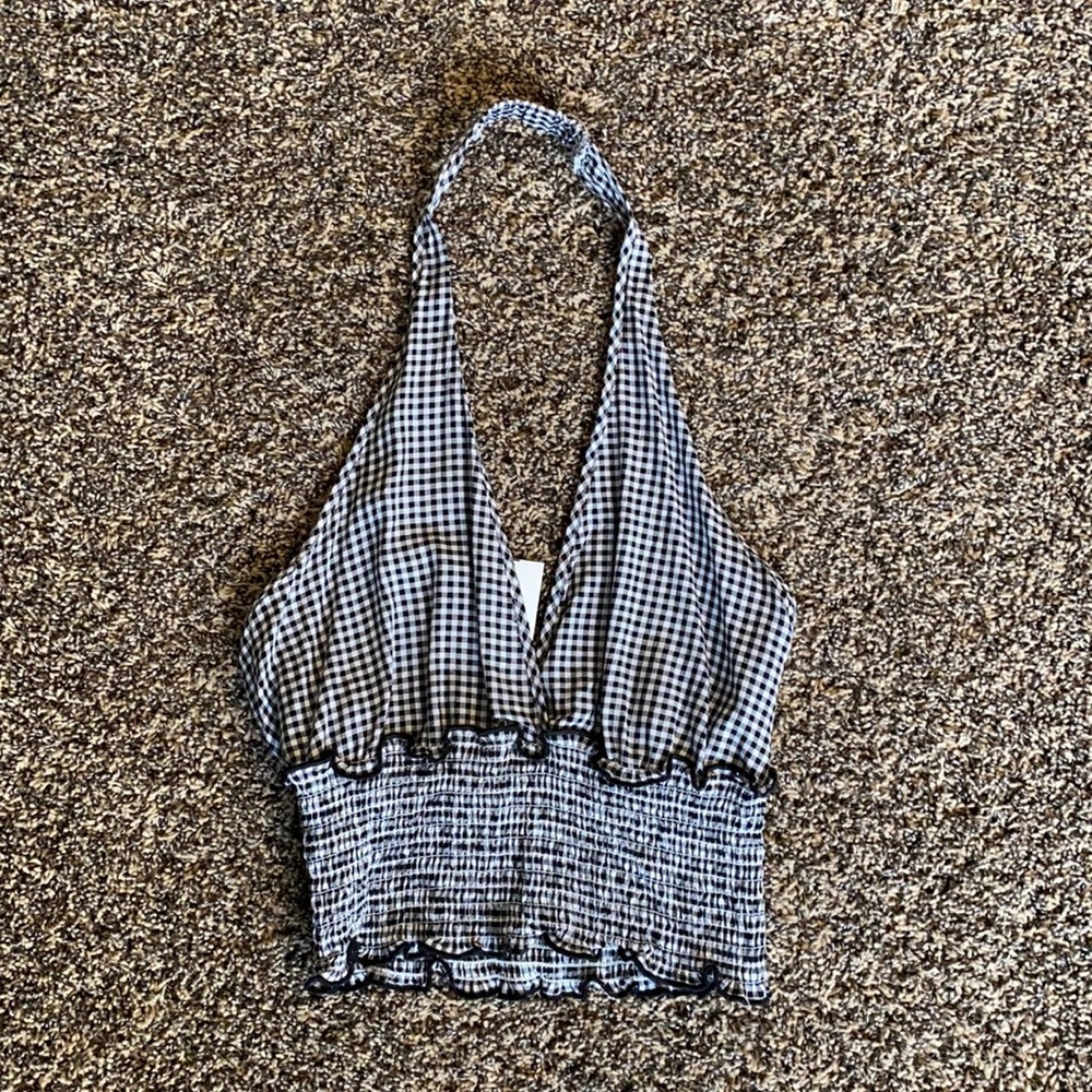 Gingham Halter Top